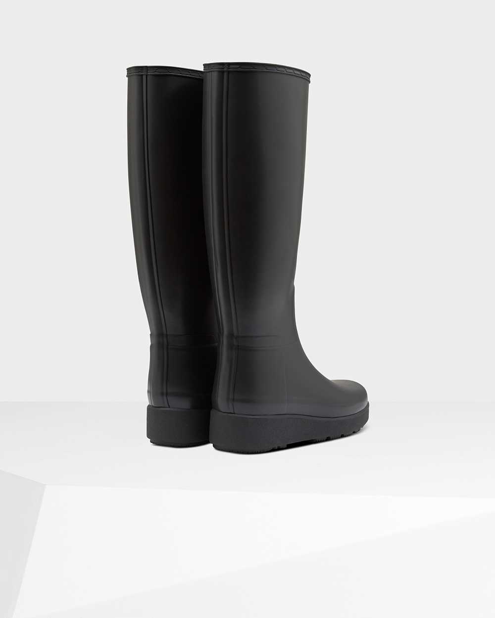 Hunter Refined Slim Fit Creeper Tall Women's Boots NZ-01698M Black